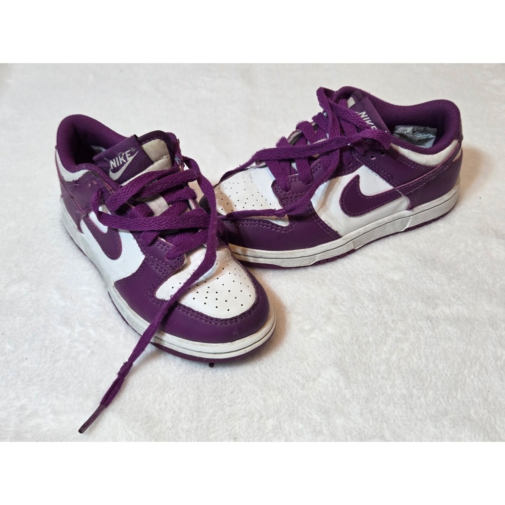 Nike Dunk Low Preschool 11.5C White Viotech Purple FB9108-110 Pre-Owned